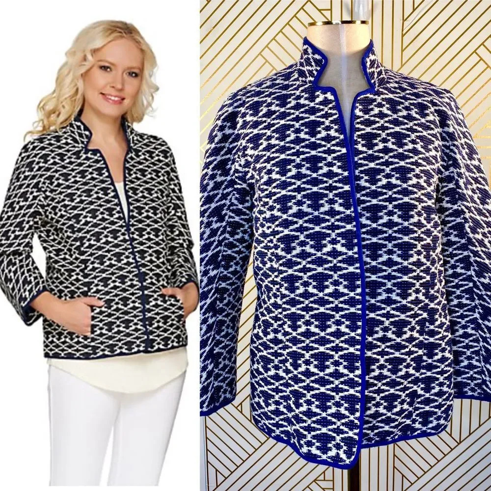 C. Wonder Ikat Brocade Jacket w/ Bracelet Sleeves